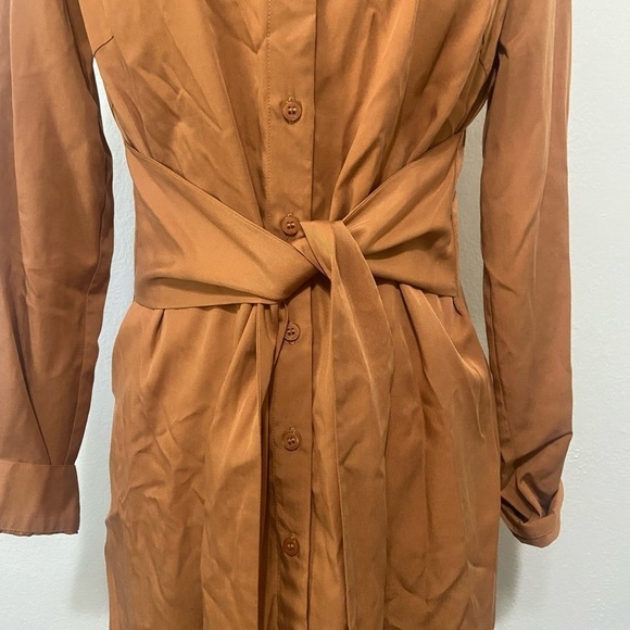 Cremieux women's XS 100% tencel tie waist button down shirt dress EUC - Picture 5 of 8